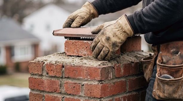 Mesh cap seated true on a village chimney