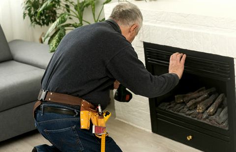 Insert squared beneath a period mantel